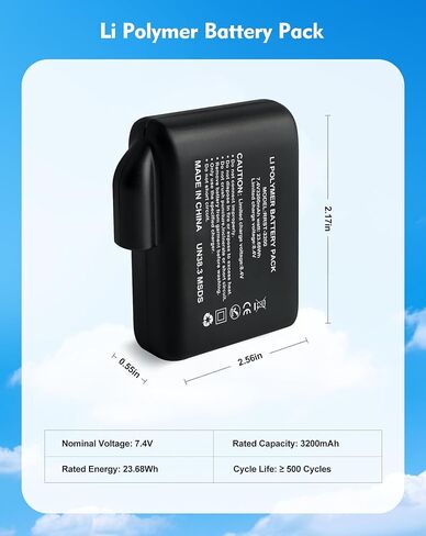7.4V Battery for Heated Gloves Heated Socks, 6400mAh Replacement Batteries for Rechargeable Heated Gloves, Heated Socks, Heated Mittens in Saudi Arabia