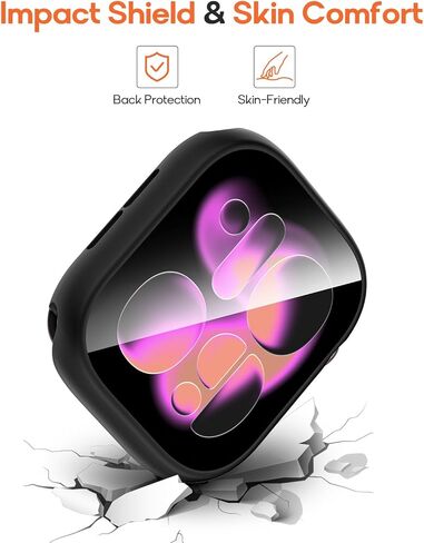 حافظة مقاومة للماء 2 في 1 متوافقة مع واقي شاشة Apple Watch Series 11/10 مقاس 46 مم، غطاء وجه زجاجي واقي 360 درجة ممتص الصدمات من البولي كربونات الصلب + إطار خلفي لملحقات iWatch 46 مم جديد in Saudi Arabia