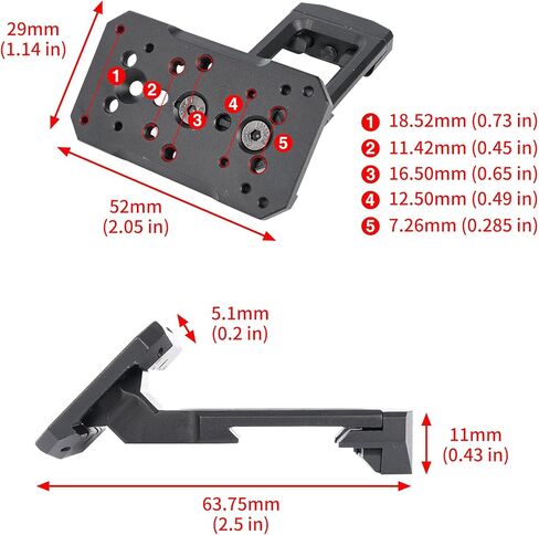 Lightweight Universal RMR Red Dot Sight 45-Degree Offset Optic Mount,RMR Picatinny Mount for T1 T2 H1 H2 RMR in Saudi Arabia