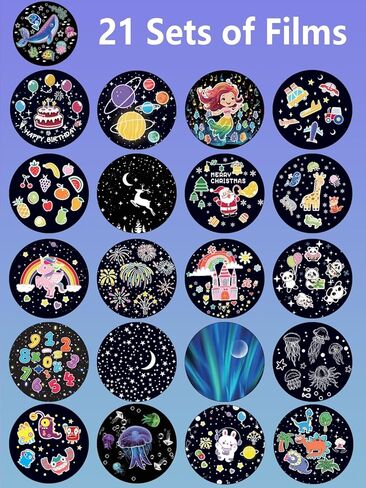 21 Sets of Films, Kids Night Light Projector, Projector Night Light for Kids Bedroom, Ceiling, Star Galaxy Light Lamp with 360° Rotation Dimmable for Girls, Birthday, Christmas, Nursery, Room Decor in Saudi Arabia