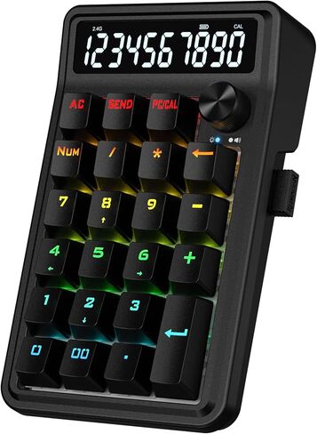 لوحة أرقام Redragon K733 ذات حشية سلكية RGB، 22 مفتاحًا ميكانيكيًا مع أوضاع الكمبيوتر والحساب، شاشة عرض حاسبة مكونة من 10 أرقام، التحكم في المقبض، تقليل الضوضاء من 5 طبقات، مفتاح خطي مخصص كريمي in Kuwait
