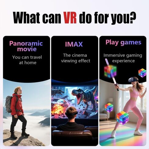 VR Headset for Phone with Controller,Adjustable 3D Glasses Compatible 5~7 inch,Anti-Blue Eyes Protected HD Lenses,for Mobile Games & Movies in Kuwait