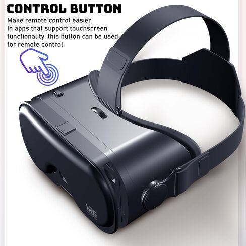 VR Headset for Phone with Controller,Adjustable 3D Glasses Compatible 5~7 inch,Anti-Blue Eyes Protected HD Lenses,for Mobile Games & Movies in Kuwait