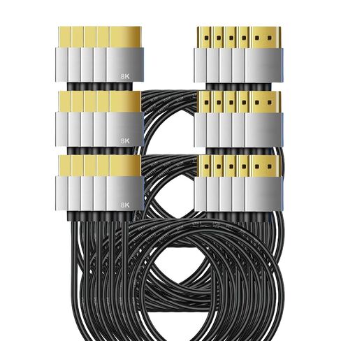HDMI 2.1 Cable High Speed 48Gbps, Type A to A, Ultra Thin, Hyper Super Flexible Slim Cord, Diameter<3.6mm, eARC, for PS5, Xbox One, NS, GH5S, 8KUHD TV, Camera (AC-AA8K-0.5m, 10) in Saudi Arabia