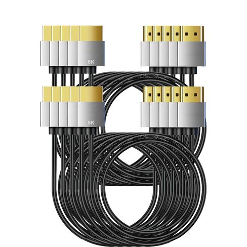HDMI 2.1 Cable High Speed 48Gbps, Type A to A, Ultra Thin, Hyper Super Flexible Slim Cord, Diameter<3.6mm, eARC, for PS5, Xbox One, NS, GH5S, 8KUHD TV, Camera (AC-AA8K-0.5m, 10) in Saudi Arabia