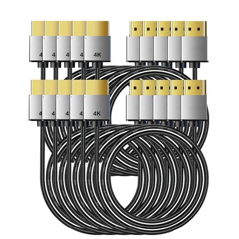 HDMI 2.1 Cable High Speed 48Gbps, Type A to A, Ultra Thin, Hyper Super Flexible Slim Cord, Diameter<3.6mm, eARC, for PS5, Xbox One, NS, GH5S, 8KUHD TV, Camera (AC-AA8K-0.5m, 10) in Saudi Arabia
