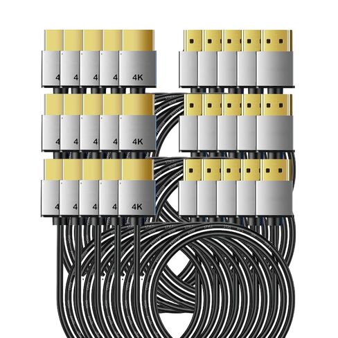 HDMI 2.1 Cable High Speed 48Gbps, Type A to A, Ultra Thin, Hyper Super Flexible Slim Cord, Diameter<3.6mm, eARC, for PS5, Xbox One, NS, GH5S, 8KUHD TV, Camera (AC-AA8K-0.5m, 10) in Saudi Arabia