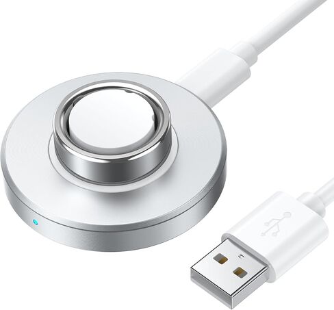 Compatible with O-ra Ring Gen 4 Charger, Fast and Safe Charging Dock with USB-C Cable, Silicone Anti-Slip Base Design, Essential for O-ra Ring 4 Users (Silver,Size 6) in Kuwait