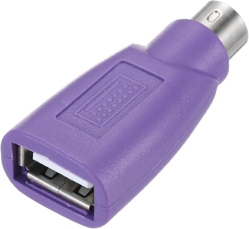 PS/2 to USB Port, PS/2 Male to USB Female Adapter for Wired Mouse Keyboard Desktop PC Laptop Notebook, Purple in Saudi Arabia