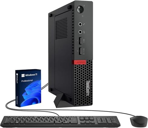 Lenovo ThinkCentre M910q Tiny Desktop Computer mini PC, Intel Core i5-7500T, 8 GB RAM, 256 GB SSD, Keyboard & Mouse, Windows 11 Pro (Renewed) in Saudi Arabia