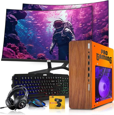 HP Full Dark Gaming PC Desktop Computer Phoenix AMD A10-9700, RX 550, 16GB RAM, 1TB SSD, RGB KBM with AI Copilot, WiFi, RGB Headphone, Webcam, Windows 11 (Renewed) in Saudi Arabia