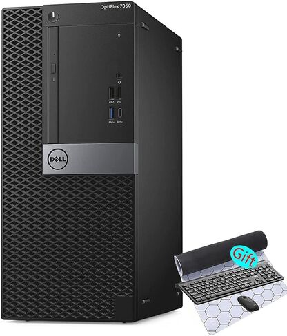 سطح المكتب Dell 7050 Mini Tower Intel i7-7700 حتى 4.20 جيجا هرتز 32 جيجا DDR4 جديد 1 تيرابايت NVMe SSD + 2 تيرابايت HDD USB Wi-Fi BT لوحة مفاتيح لاسلكية وماوس Win 11 Pro (متجدد) in Saudi Arabia