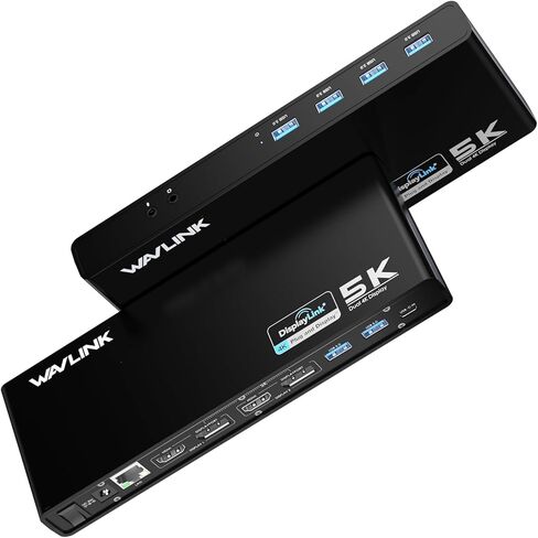 محطة الإرساء العالمية WAVLINK Pro Dual 4K@60 هرتز | قاعدة توصيل للكمبيوتر المحمول USB 3.0/Type-C لنظام التشغيل Windows | 2 شاشة HDMI/DP، جيجابت إيثرنت، 6 منافذ USB 3.0 | المكتب المنزلي والإنتاجية على الشاشات المتعددة. in Saudi Arabia