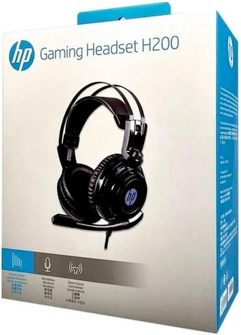 سماعة رأس HP للألعاب، أسود 1 P2+USB H200، محرك 50 مم، LED، 8AA04AA in Saudi Arabia