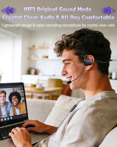 Pro Gaming USB Headset with Air Conduction Technology, Detachable Microphone, Black, LED Backlight, for PC Gaming in Saudi Arabia
