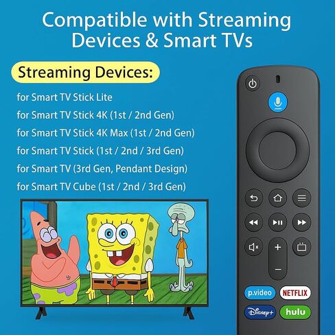 Replacement Voice Remote Control Compatible with Stick Smart TVs(1st / 2nd / 3rd Gen) in Saudi Arabia