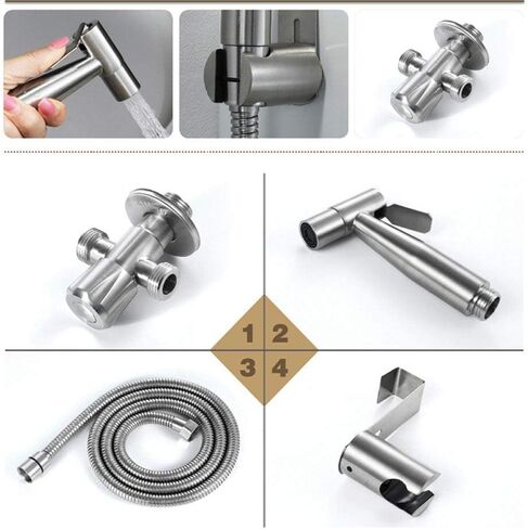 Hand HeldSprayer for Stainless Steel Wire Drawing ProcessAttachment with Precision Pressure Control Jet Spray-Ergonomic HandheldFor Toilet-Toilet Wat in Saudi Arabia