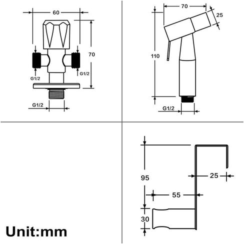 Hand HeldSprayer for Stainless Steel Wire Drawing ProcessAttachment with Precision Pressure Control Jet Spray-Ergonomic HandheldFor Toilet-Toilet Wat in Saudi Arabia