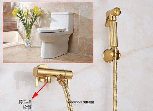 for Supercharged Gold Toilet Head Hose Unique Connection Hose,Premium Stainless Steel Best for Cloth Diaper Sprayer,Hand Heldfor Shattaf Shower in Saudi Arabia