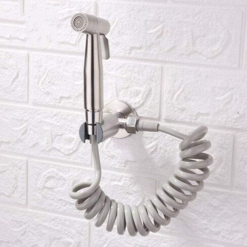 for Simple Silver Oval Spray Support Shower Unique Spring Hose,Premium Stainless Steel Best for Cloth Diaper Sprayer,Hand Heldfor Shattaf Shower in Saudi Arabia