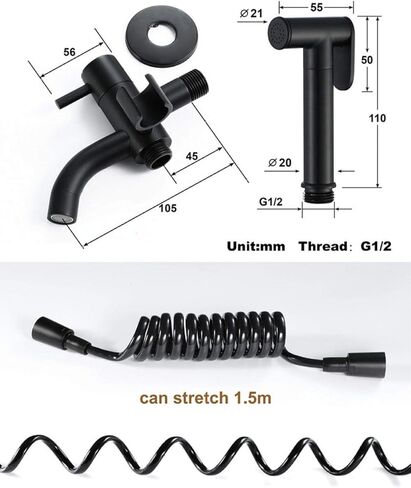 Brass Toilet Sprayer Full Pressure and Leakproof HandheldToilet Sprayer Kit | Hand Held Cloth Diaper Sprayer for Toilet | Easy to Install Bathroom Diaper Sprayer W in Saudi Arabia