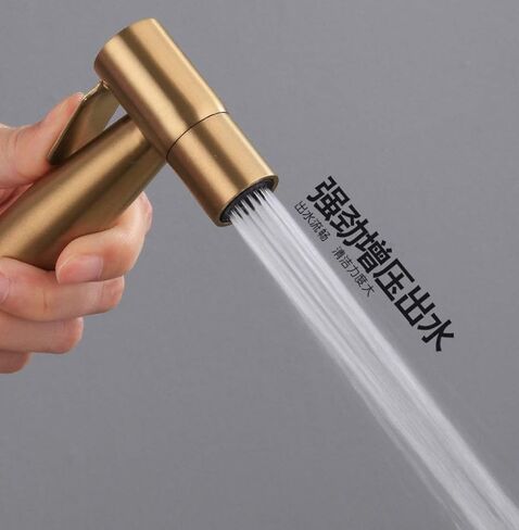 Brushed Gold Angle Valve Faucet Sprayer Full Pressure and Leakproof HandheldToilet Sprayer Kit,Hand Held Cloth Diaper Sprayer for Toilet,Easy to Install Bathroom S in Saudi Arabia