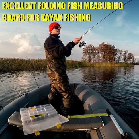 2 Pcs Fish Measuring Board - 32in/80cm Folding Fishing Ruler Fishing Measurement Ruler Crab Measuring Tool Lightweight Bump Board for Boat Kayak (32" Imperial Scale) in Saudi Arabia