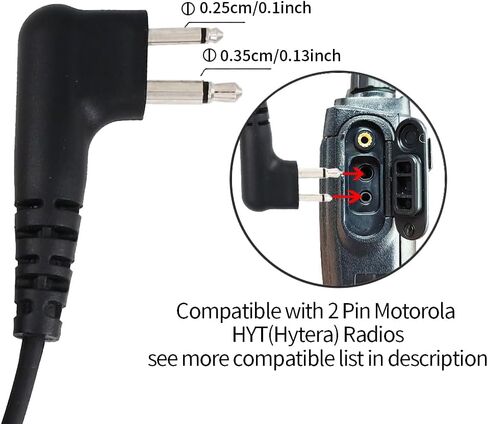 ميكروفون ETMY Throat Mic التكتيكي لسماعات الرأس، موصل M متوافق مع أجهزة راديو Motorola 2-Pin، سماعة أذن أنبوبية هوائية للحصول على صوت واضح في الهواء الطلق، والبناء، والأمن in Kuwait