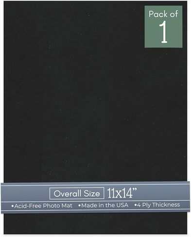 CountryArtHouse Black Suede Acid Free 11x14 Backing Board - Uncut Photo Mat Board - 1 Sheet in Saudi Arabia