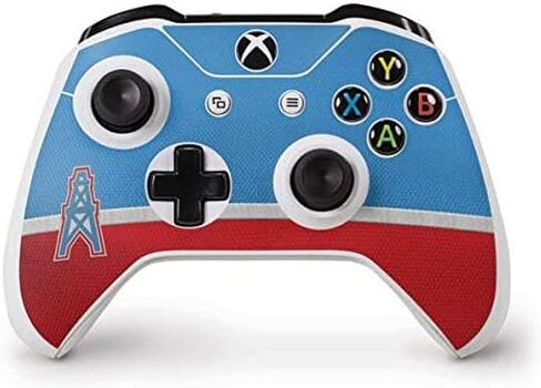 غلاف Skinit المخصص للألعاب متوافق مع وحدة تحكم Xbox One S - تصميم كلاسيكي مرخص رسميًا من NFL Houston Oilers in Kuwait