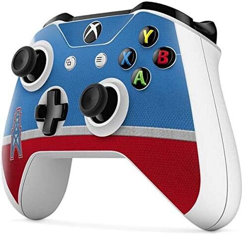 غلاف Skinit المخصص للألعاب متوافق مع وحدة تحكم Xbox One S - تصميم كلاسيكي مرخص رسميًا من NFL Houston Oilers in Kuwait