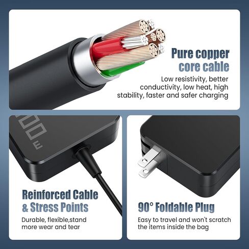 100W USB-C PD Laptop Charger - Fast USB-C Power Adapter Compatible with MacBook Pro/Air, Lenovo ThinkPad/Yoga, HP Spectre/Envy, Dell XPS/Latitude, ASUS/Acer — Compact Size, Not MagSafe in Saudi Arabia