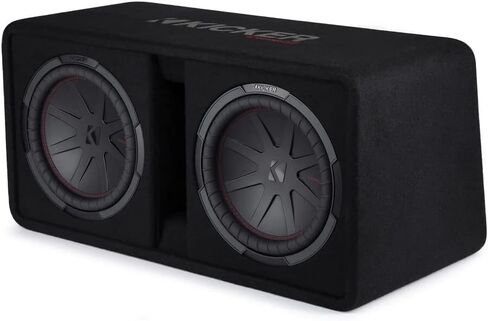 Harmony Audio Kicker 48DCWR122 Dual 12" CompR Series Sub 1000W RMS Loaded Subwoofer Box Bundle with Harmony HA-A400.1 Amplifier & Amp Kit in Saudi Arabia