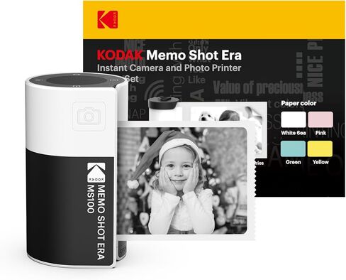 كاميرا KODAK Memo Shot ERA Kids الرقمية الفورية، باللون الأبيض (حزمة من 9 لفات) in Kuwait