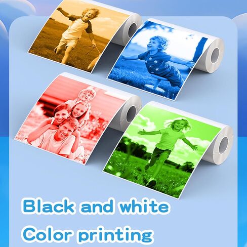 Yunseity Kids Instant Print Camera, 1080P 48MP Photo Video Instant Digital Camera with 8X Digital Zoom, 2.4in HD Screen, Built in Games and MP3, Come with 4 Rolls Printing Paper in Kuwait