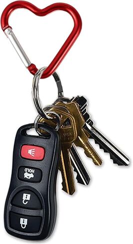 2PCS الأحمر شكل قلب Carabiners سلسلة المفاتيح كليب المفاجئة هوك حلقة رئيسية للتخييم الملحقات حقيبة الظهر زجاجة ماء سبائك الألومنيوم التبعي وحلقات المفاتيح، والاكسسوارات، والترفيه في الهواء الطلق in Saudi Arabia
