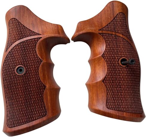 جديد! استنساخ مقابض Padauk الخشبية المتوافقة مع 5&W، N Frame Square Butt، كل المدقق مغلق من الخلف in Kuwait