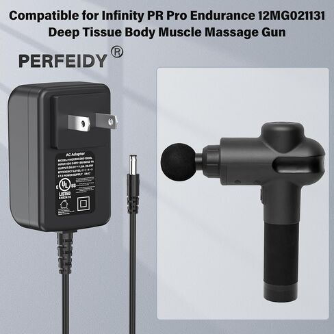 سلك طاقة شاحن 26 فولت لجهاز Infinity PR Pro Endurance 12MG021131 جهاز تدليك عضلات الجسم العميق للأنسجة جهاز تدليك إيقاعي لاسلكي، محول طاقة تيار متردد/تيار مستمر مدرج في قائمة UL in Kuwait