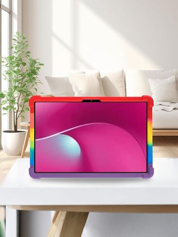 حافظة كمبيوتر لوحي T-Mobile REVVL Tab 2 5G 10.1 بوصة، حامل من السيليكون الناعم BOVUGAC قابل للتعديل مضاد للصدمات مناسب للأطفال لجهاز T-Mobile REVVL Tab 2 2025 10.1 بوصة (قوس قزح) in Kuwait