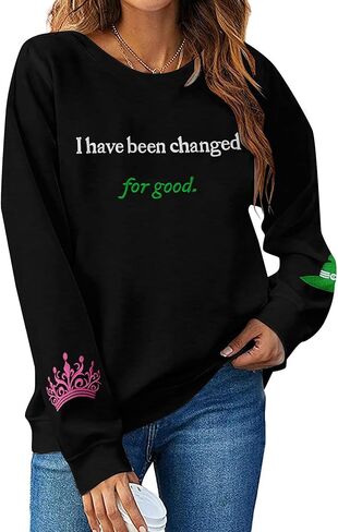 LOTUCY Witch Musical Embroidery Sweatshirt Women Witch And Princess Musical Movie Fans Shirt Gifts Halloween Pullover Tops in Saudi Arabia