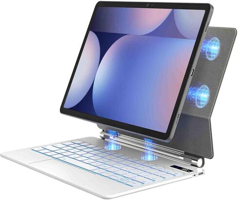 حافظة لوحة المفاتيح لجهاز Samsung Galaxy Tab S10 Lite/S10/S9 FE مقاس 10.9 بوصات وS11/S9/S8/S7 مقاس 11 بوصة حامل لوحة مفاتيح مغناطيسي عائم مع لوحة تتبع متعددة اللمس وإضاءة خلفية لاسلكية مع حامل قلم S in Kuwait