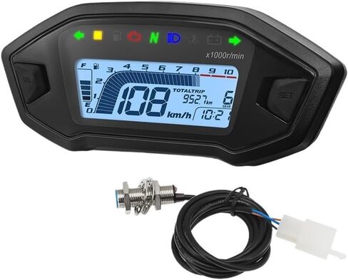 Motorcycle Odometer Universal Motorcycle Adjustable Tachometer 10000RPM Odemeter Tachometer Tachometer Odometer Instrument Panel in Saudi Arabia