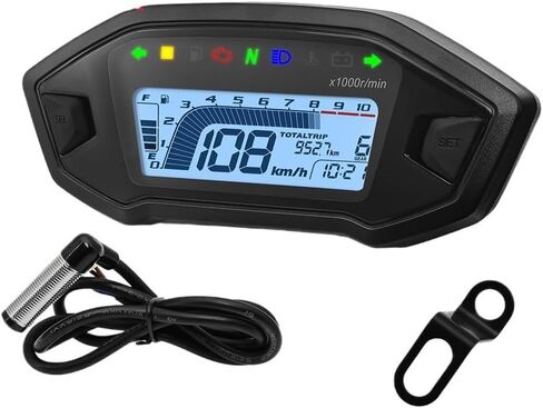Motorcycle Odometer Universal Motorcycle Adjustable Tachometer 10000RPM Odemeter Tachometer Tachometer Odometer Instrument Panel in Saudi Arabia