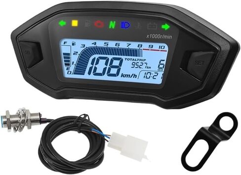 Motorcycle Odometer Universal Motorcycle Adjustable Tachometer 10000RPM Odemeter Tachometer Tachometer Odometer Instrument Panel in Saudi Arabia