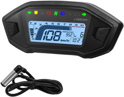 Motorcycle Odometer Universal Motorcycle Adjustable Tachometer 10000RPM Odemeter Tachometer Tachometer Odometer Instrument Panel in Saudi Arabia