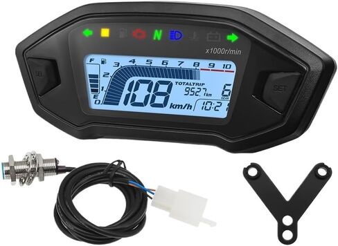 Motorcycle Odometer Universal Motorcycle Adjustable Tachometer 10000RPM Odemeter Tachometer Tachometer Odometer Instrument Panel in Saudi Arabia