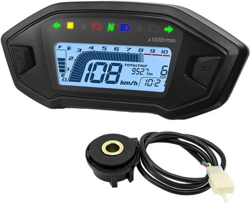 Motorcycle Odometer Universal Motorcycle Adjustable Tachometer 10000RPM Odemeter Tachometer Tachometer Odometer Instrument Panel in Saudi Arabia