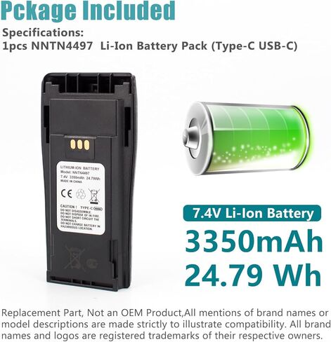 NNTN4497CR NNTN4497DR NNTN4496 3350mAh Type-C USB-C Replacement battery Compatible with motorola CP040 CP140 CP150 CP160 CP180 CP200 CP200D CP250 CP380 PR400 EP450 EP450S DEP450 GP3688 GP3188 Radios in Saudi Arabia
