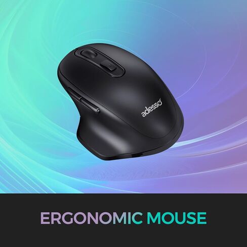 Adesso WKB-7500CB Wireless Ergonomic Keyboard and Mouse Combo with Copilot AI Hotkey Scissor Switch Keys Split Keyframe Design Adjustable DPI Optical Mouse for Windows Mac PC Laptop Black in Saudi Arabia