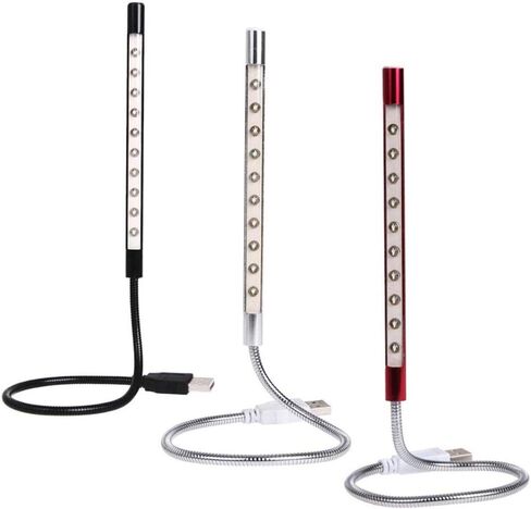 Uonlytech USB بالطاقة مصباح ليلي LED مستويات سطوع الرقبة للعين للاستخدام المكتبي والكمبيوتر المحمول والسرير الفضي in Kuwait